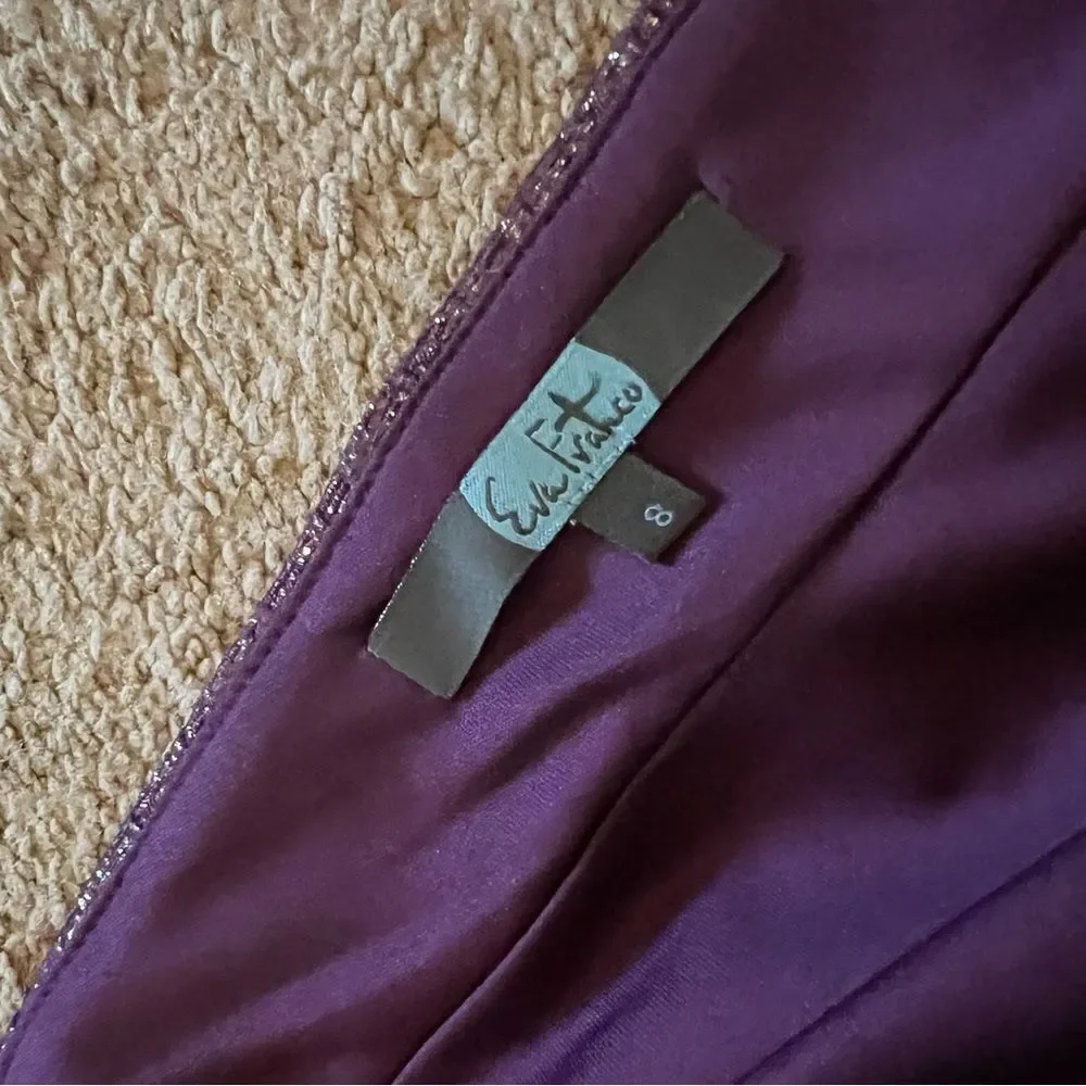 Eva franco purple‎ metallic wrap style skirt 8